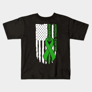 Adrenal Cancer Awareness Flag Adrenal Cancer Kids T-Shirt